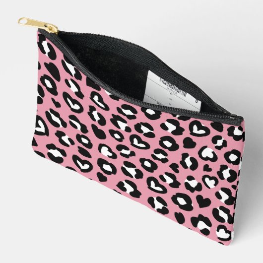 Dierenprint, roze luipaard, cheetah vlekken, harte etui (Open)