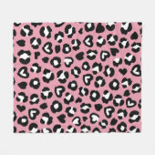 Dierenprint, roze luipaard, cheetah vlekken, harte fleece deken (Voorkant (Horizontaal))