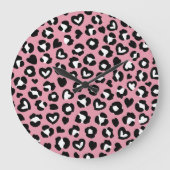 Dierenprint, roze luipaard, cheetah vlekken, harte grote klok (Voorkant)
