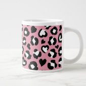 Dierenprint, roze luipaard, cheetah vlekken, harte grote koffiekop (Rechts)