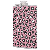 Dierenprint, roze luipaard, cheetah vlekken, harte heupfles (Links)