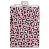 Dierenprint, roze luipaard, cheetah vlekken, harte heupfles (Voorkant)