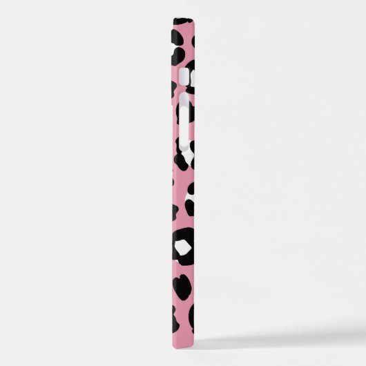 Dierenprint, roze luipaard, cheetah vlekken, harte iPhone hoesje (Linkerkant)