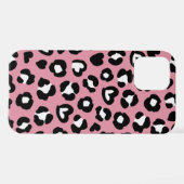 Dierenprint, roze luipaard, cheetah vlekken, harte iPhone hoesje (Achterkant horizontaal)