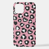 Dierenprint, roze luipaard, cheetah vlekken, harte iPhone hoesje (Achterkant)