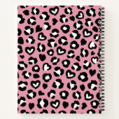 Dierenprint, roze luipaard, cheetah vlekken, harte notitieboek (Achterkant)