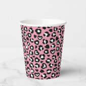 Dierenprint, roze luipaard, cheetah vlekken, harte papieren bekers (Links)