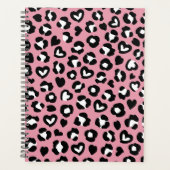 Dierenprint, roze luipaard, cheetah vlekken, harte planner (Voorkant)