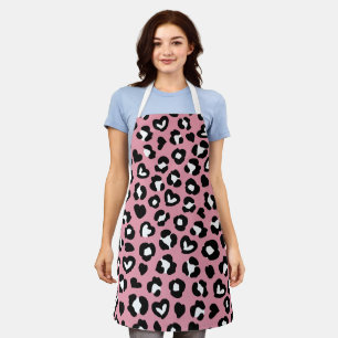 Dierenprint, roze luipaard, cheetah vlekken, harte schort
