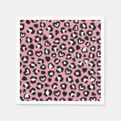 Dierenprint, roze luipaard, cheetah vlekken, harte servet (Voorkant)