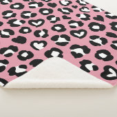 Dierenprint, roze luipaard, cheetah vlekken, harte sherpa deken (3/4)