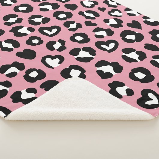 Dierenprint, roze luipaard, cheetah vlekken, harte sherpa deken (3/4)