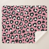 Dierenprint, roze luipaard, cheetah vlekken, harte sherpa deken (Voorkant (horizontaal))