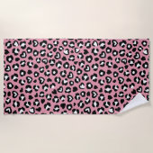 Dierenprint, roze luipaard, cheetah vlekken, harte strandlaken (Voorkant)
