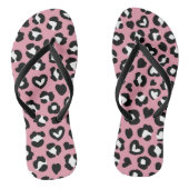 Dierenprint, roze luipaard, cheetah vlekken, harte teenslippers (Voetbed)
