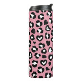 Dierenprint, roze luipaard, cheetah vlekken, harte thermosbeker (Gedraaid links)