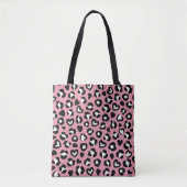 Dierenprint, roze luipaard, cheetah vlekken, harte tote bag (Voorkant)