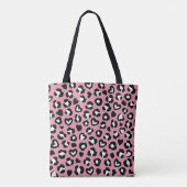 Dierenprint, roze luipaard, cheetah vlekken, harte tote bag (Achterkant)