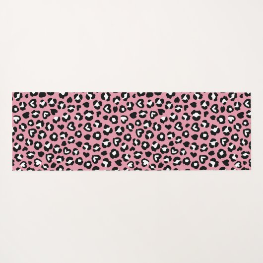 Dierenprint, roze luipaard, cheetah vlekken, harte yogamat (Achterkant (horizontaal))