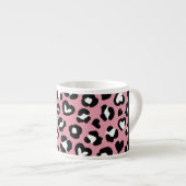 Dierenprint, roze luipaard, harten, Jouw naam Espresso Kop (Voorkant rechts)