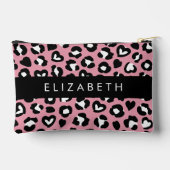 Dierenprint, roze luipaard, harten, Jouw naam Etui (Achterkant)