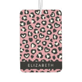 Dierenprint, roze luipaard, harten, Jouw naam Luchtverfrisser (Achterkant)