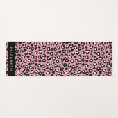 Dierenprint, roze luipaard, harten, Jouw naam Yogamat (Achterkant (horizontaal))