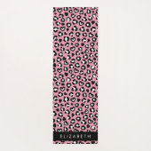 Dierenprint, roze luipaard, harten, Jouw naam Yogamat (Achterkant)