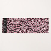 Dierenprint, roze luipaard, harten, Jouw naam Yogamat (Voorkant (horizontaal))