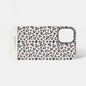 Dierenprint roze monogram iPhone hoesje (Achterkant horizontaal)