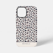 Dierenprint roze monogram iPhone hoesje (Achterkant)