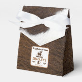 Dierenprint Rundvee Stampede Bruin Verjaardag Bedankdoosjes (Voorkant Zijde)