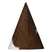 Dierenprint Rundvee Stampede Bruin Verjaardag Feesthoedjes (Achterkant)