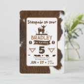 Dierenprint Rundvee Stampede Bruin Verjaardag Kaart (Staand voorkant)