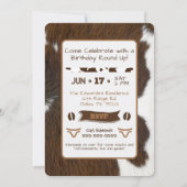 Dierenprint Rundvee Stampede Bruin Verjaardag Kaart (Achterkant)