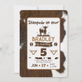 Dierenprint Rundvee Stampede Bruin Verjaardag Kaart (Voorkant)