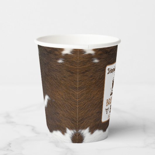 Dierenprint Rundvee Stampede Bruin Verjaardag Papieren Bekers (Rechts)