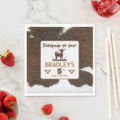 Dierenprint Rundvee Stampede Bruin Verjaardag Servet (Insitu)
