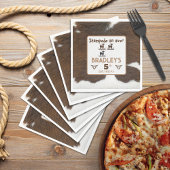 Dierenprint Rundvee Stampede Bruin Verjaardag Servet