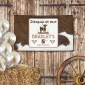 Dierenprint Rundvee Stampede Bruin Verjaardag Spandoek