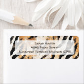 Dierenprint Safari thema verjaardag retouradres Etiket (Insitu)