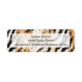 Dierenprint Safari thema verjaardag retouradres Etiket (Voorkant)