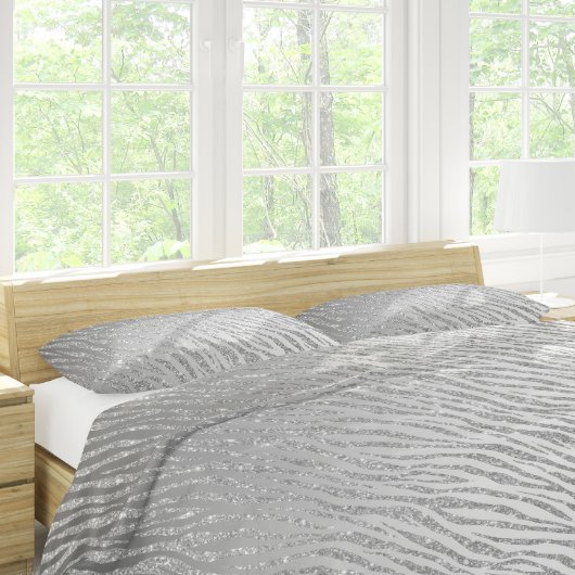 Dierenprint Silver Glitter Glam Kussensloop