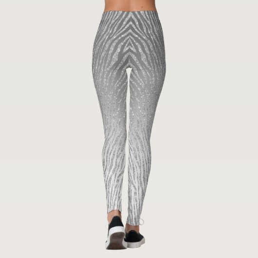 Dierenprint Silver Glitter Glam Leggings (Achterkant)