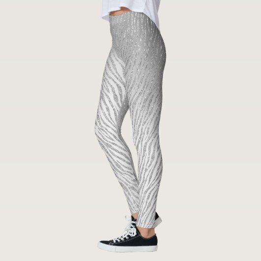 Dierenprint Silver Glitter Glam Leggings (Links)