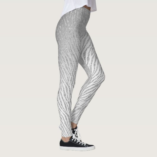 Dierenprint Silver Glitter Glam Leggings (Rechts)