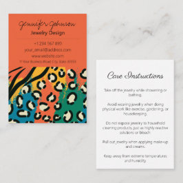 Dierenprint Sinaasappel Kleurrijke Sieraden Care K Visitekaartje
