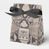 Dierenprint Snake Taupe Verjaardag Bedankdoosjes (Voorkant Zijde)