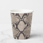 Dierenprint Snake Taupe Verjaardag Papieren Bekers (Achterkant)