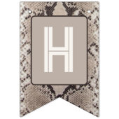 Dierenprint Snake Taupe Verjaardag Vlaggetjes (Tweede vlag)